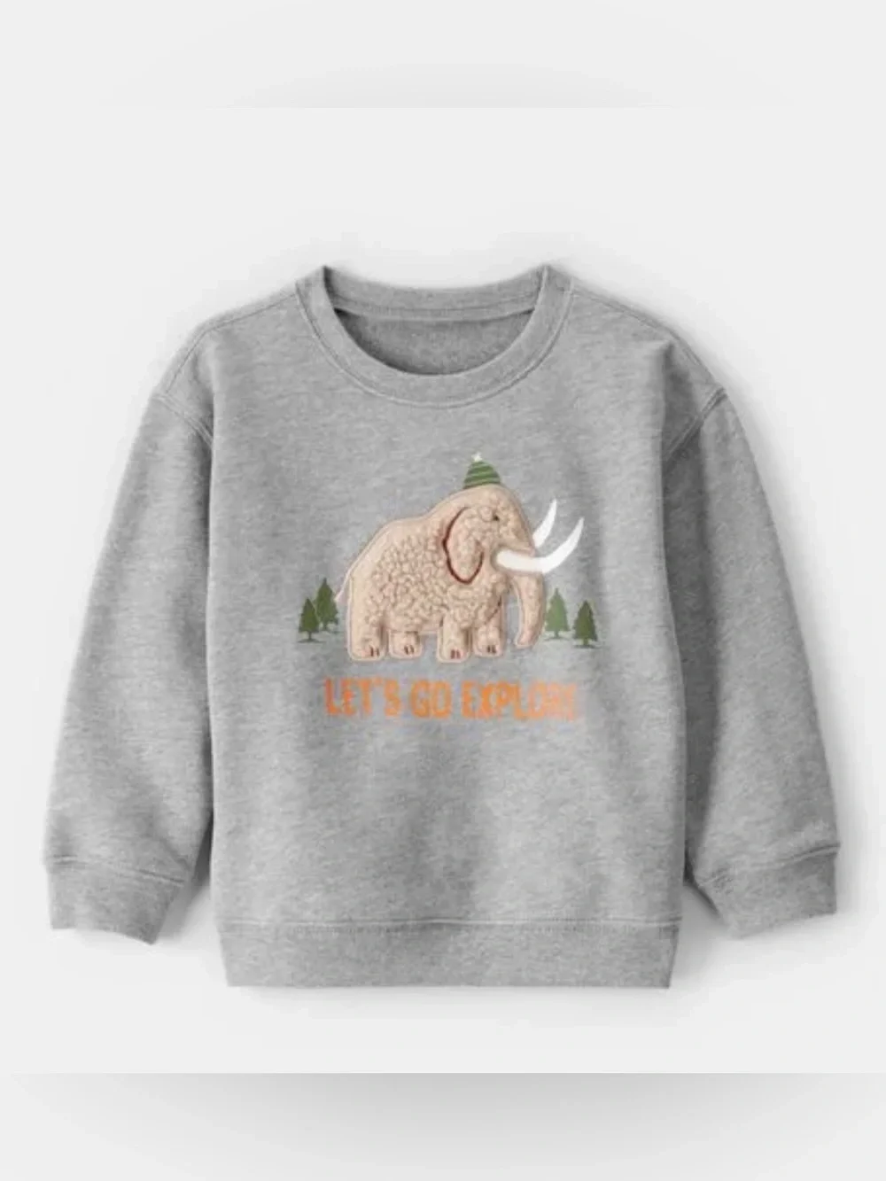 Carter's Gray Mammoth 'Let's Go Explore' Pullover Sweatshirt 2T